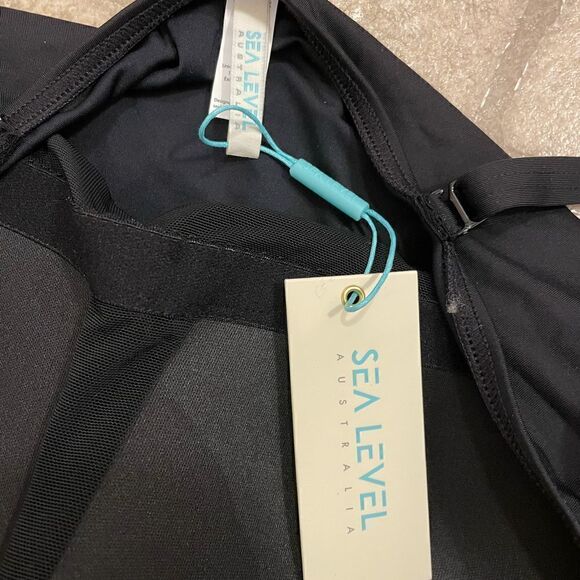 Sea Level Essentials Twist Front multi fit  Singlet Top - Black Size 10 - Picture 5 of 8